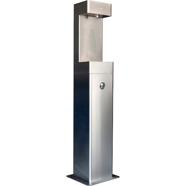 Global Industrial Outdoor Pedestal Bottle Filling Station w/ Filter, Stainless Steel 761222F - main